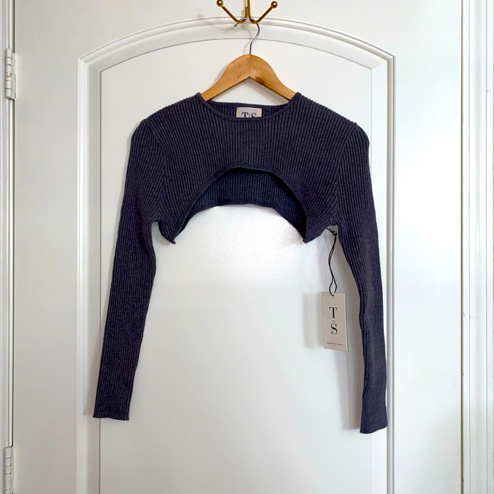 Grey Shrug Sweater Without Cami Top